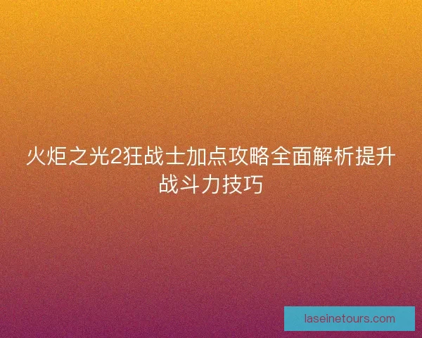 火炬之光2狂战士加点攻略全面解析提升战斗力技巧